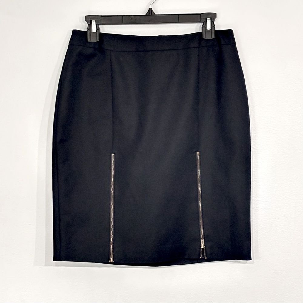 Worthington | Women’s Black Career Pencil Skirt Zipper Accents Lined Size 8